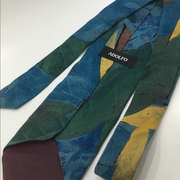 Menswear Necktie Adolfo 100% Rayon - Picture 2 of 7